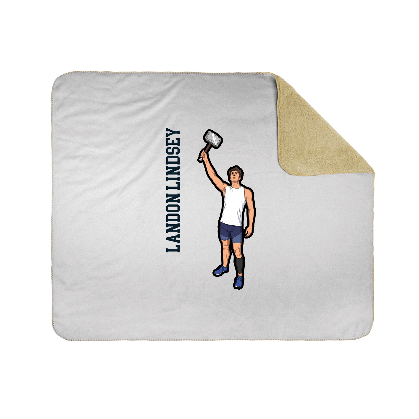 Throw Blanket — Name Vertical in White