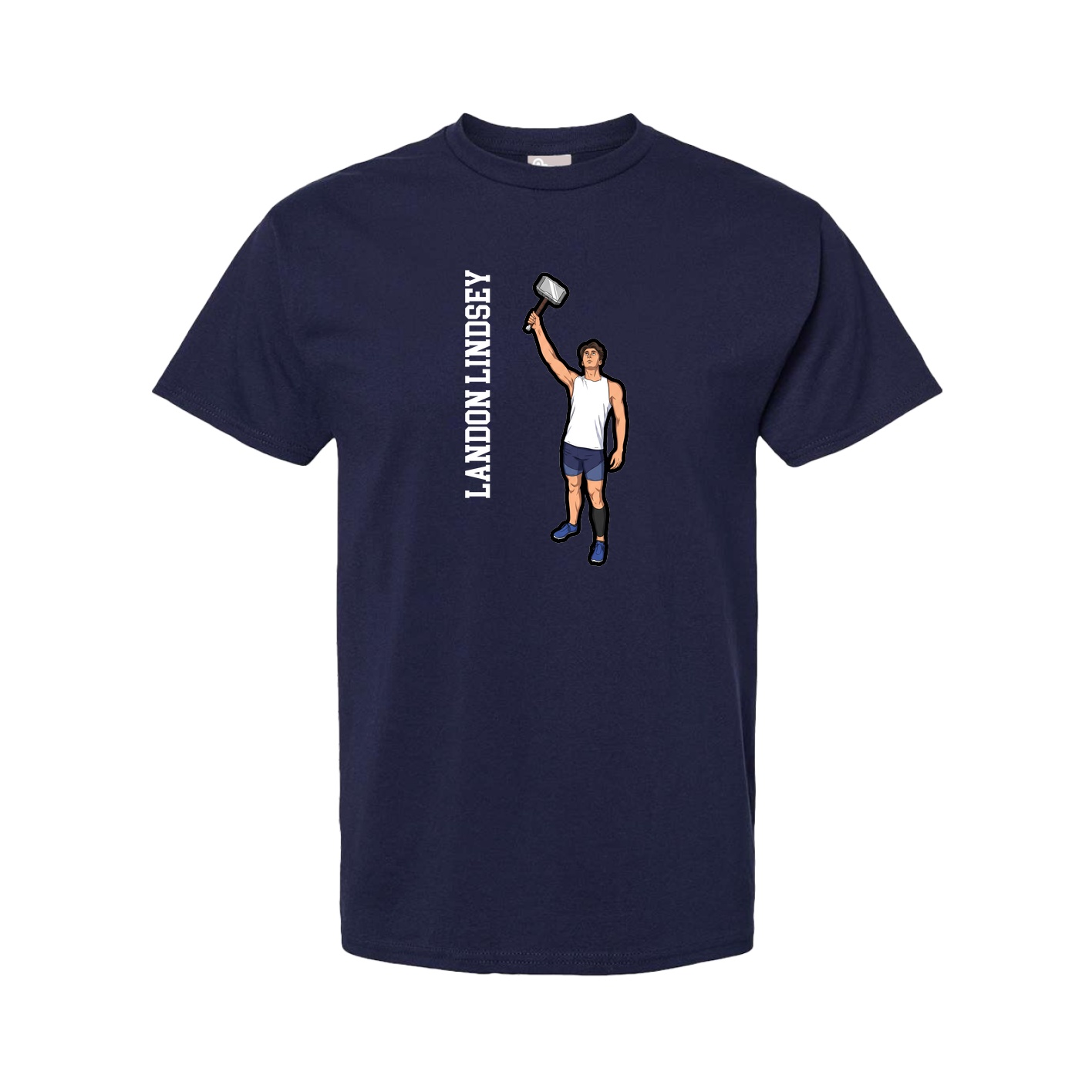 Youth Tee — Name Vertical in Navy