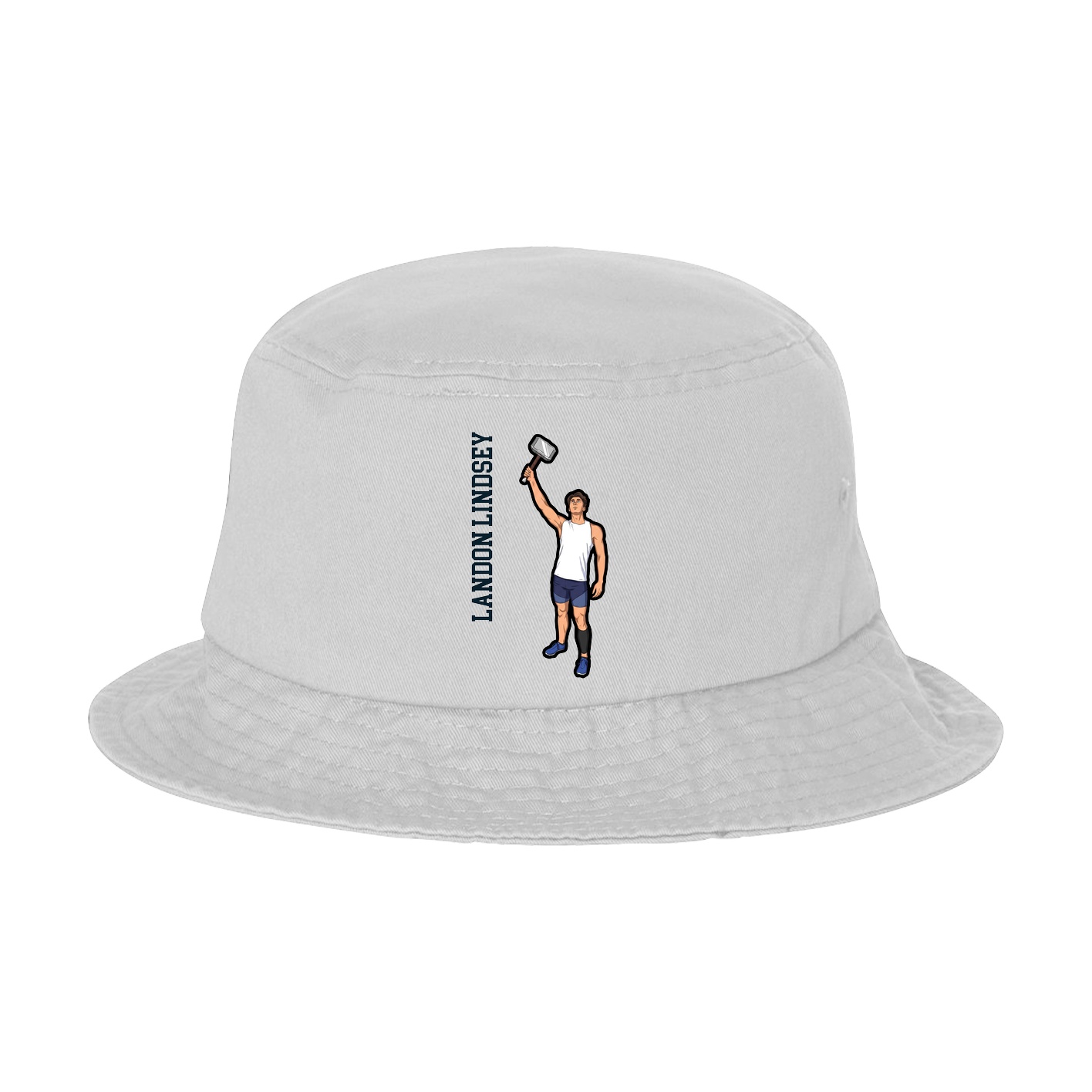 Bucket Cap — Name Vertical in White