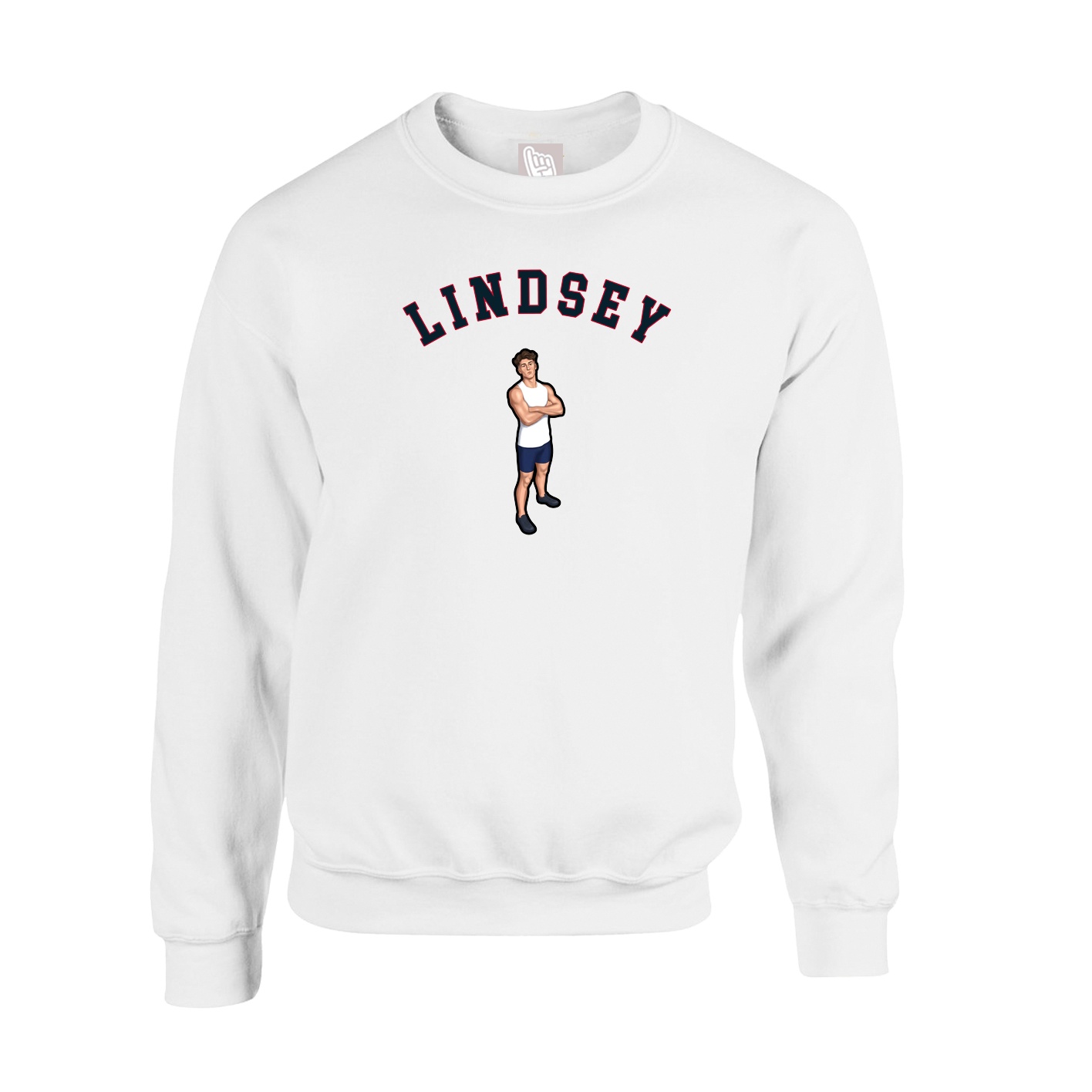 Fleece Crew — Shirsey Arch in White