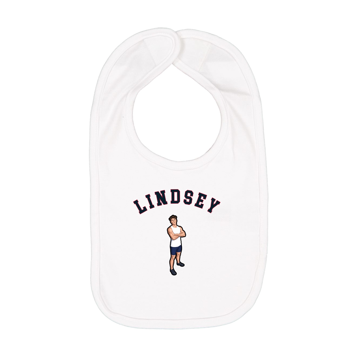 Infant Bib — Shirsey Arch in White