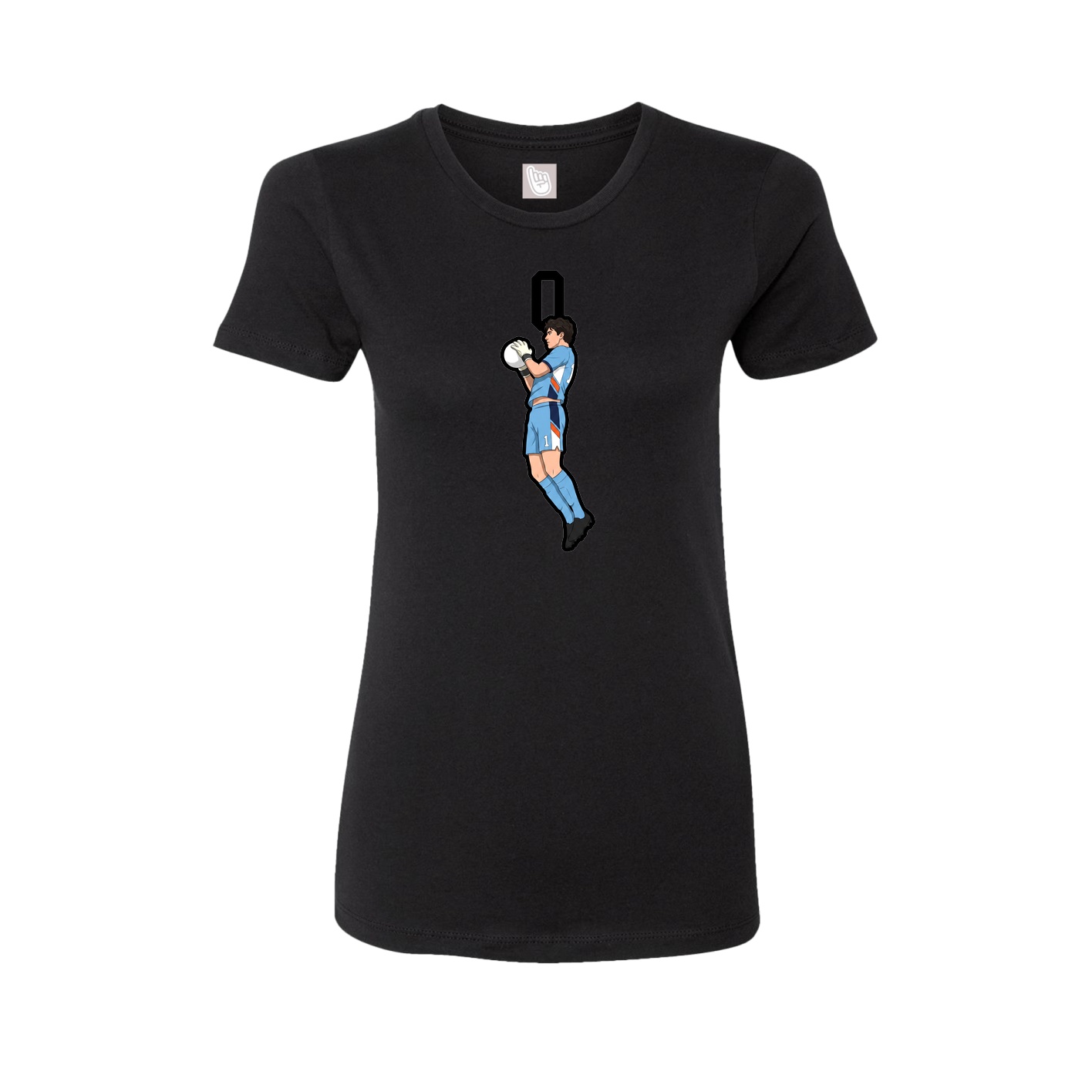 Fitted Women's Tee — Number Top in Black