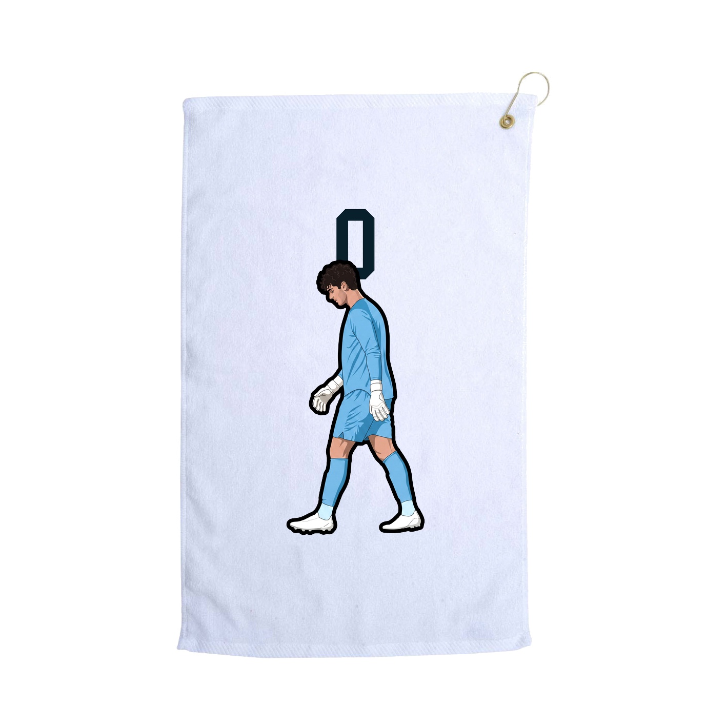 Golf Towel — Number Top in White