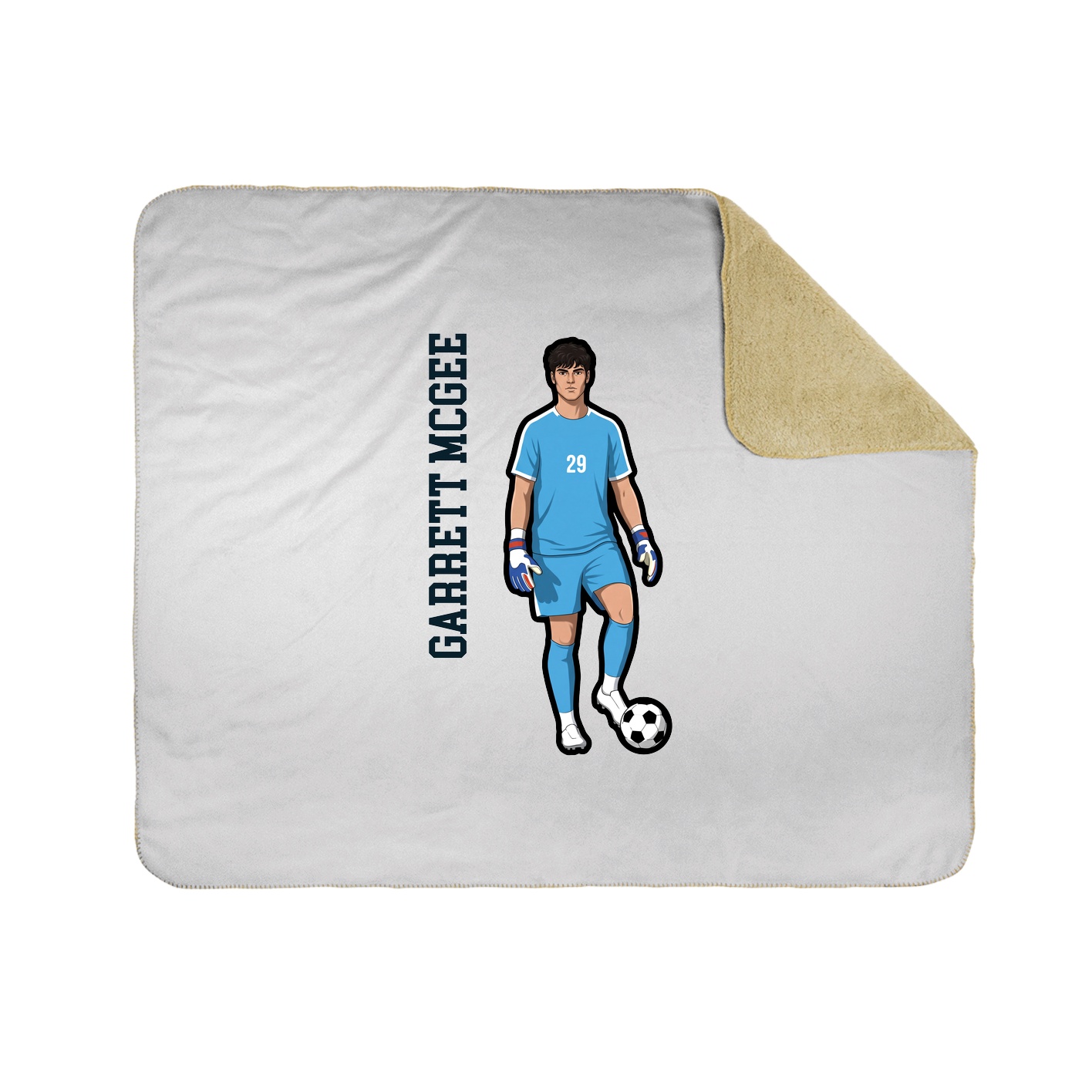 Throw Blanket — Name Vertical in White