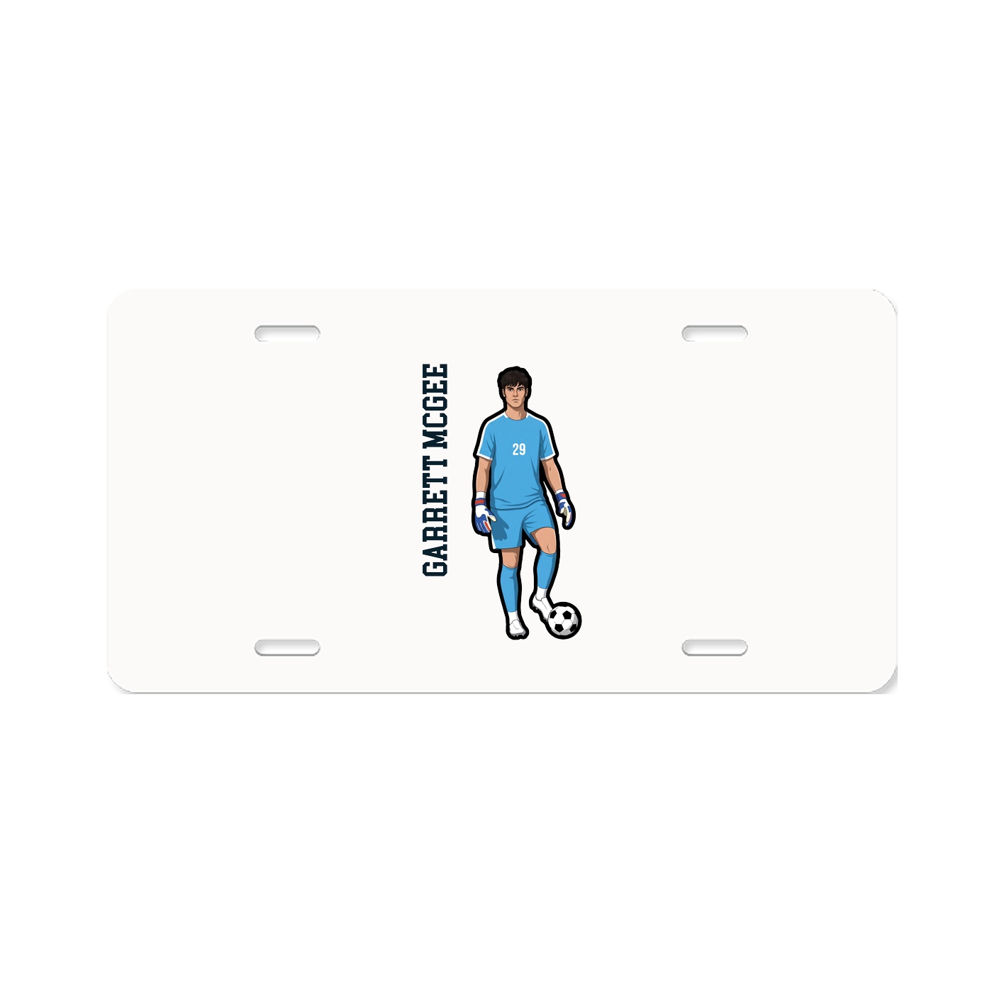 License Plate — Name Vertical in Classic