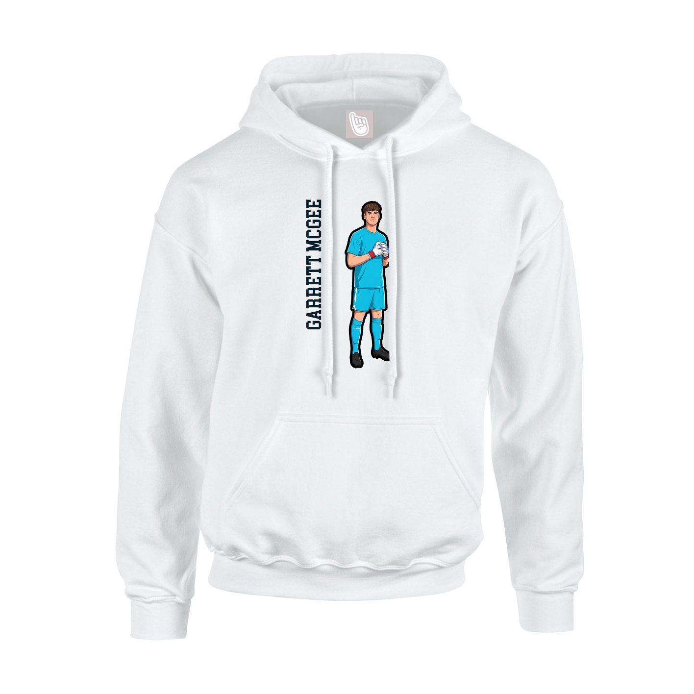 Youth Hoodie — Name Vertical in White