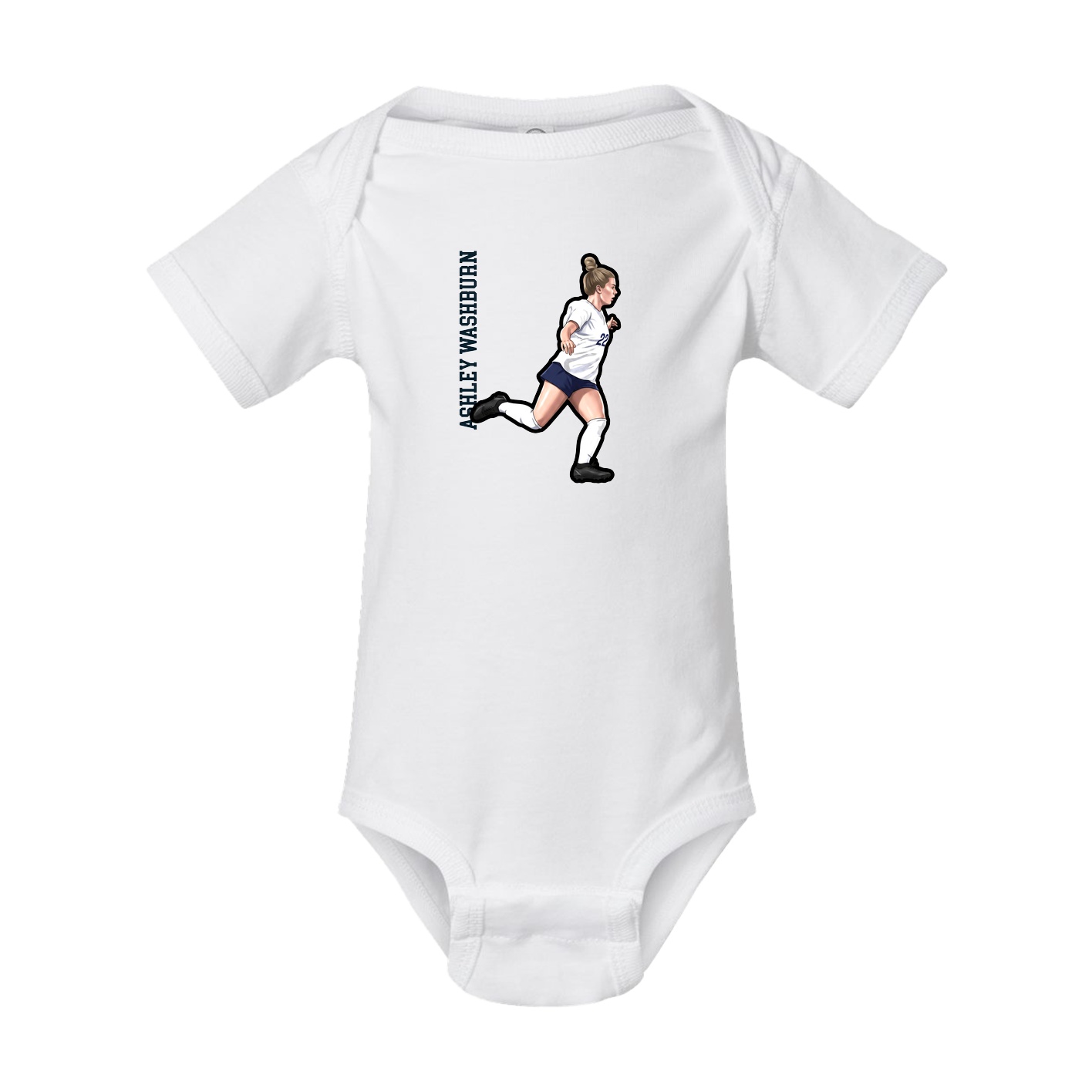 Baby Onesie — Name Vertical in White