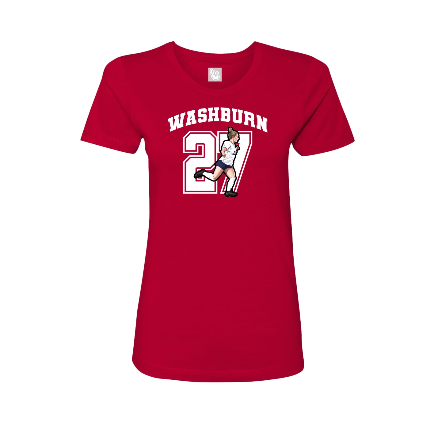 Fitted Women's Tee — Number in Red
