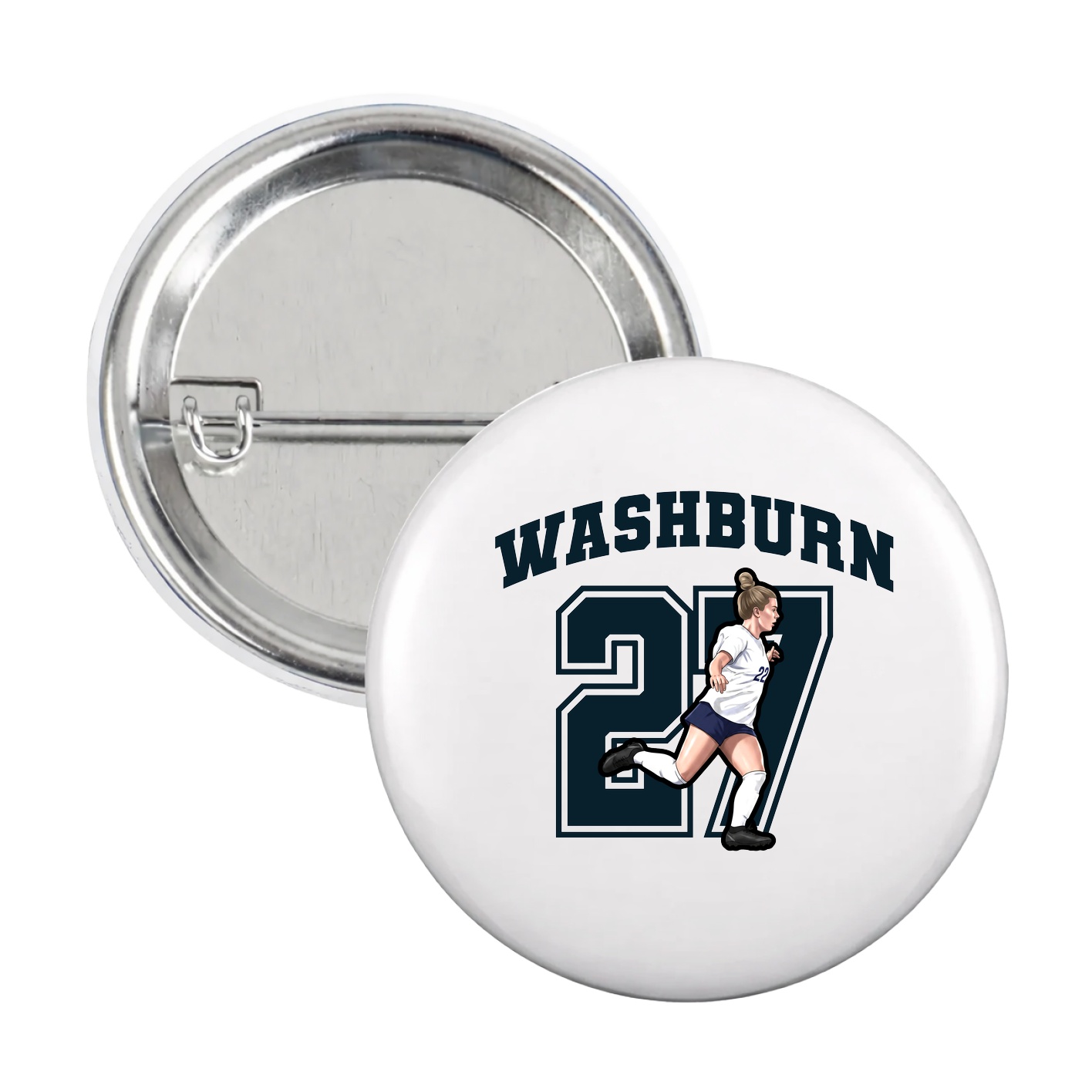 Game Day Button — Number in White