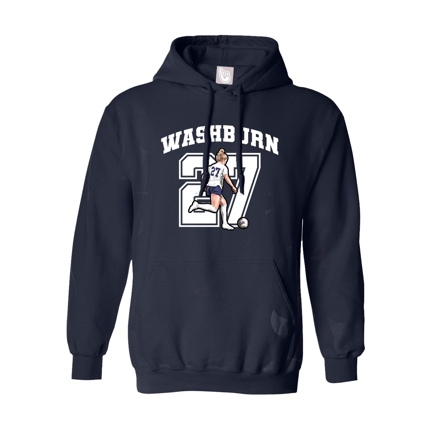 Youth Hoodie — Number in Navy