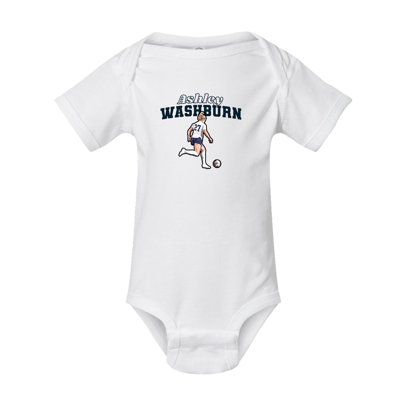 Baby Onesie — Name Arch in White