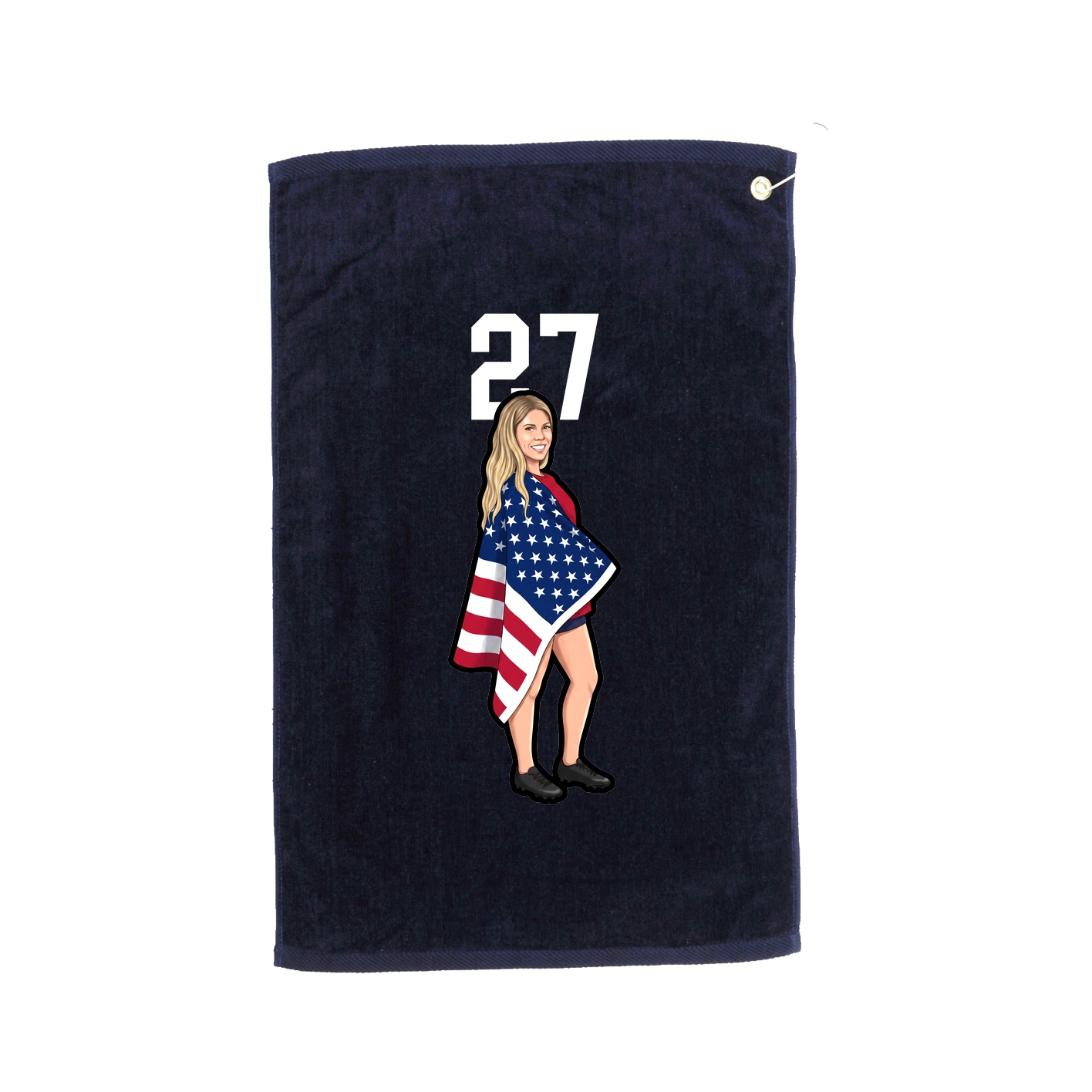 Golf Towel — Number Top in Navy