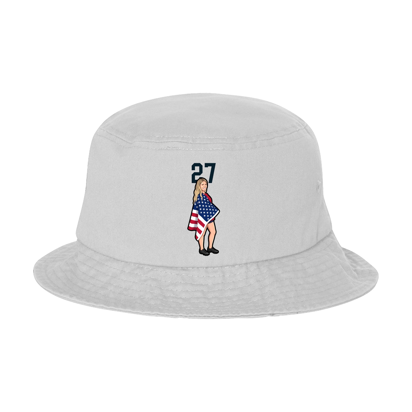Bucket Cap — Number Top in White