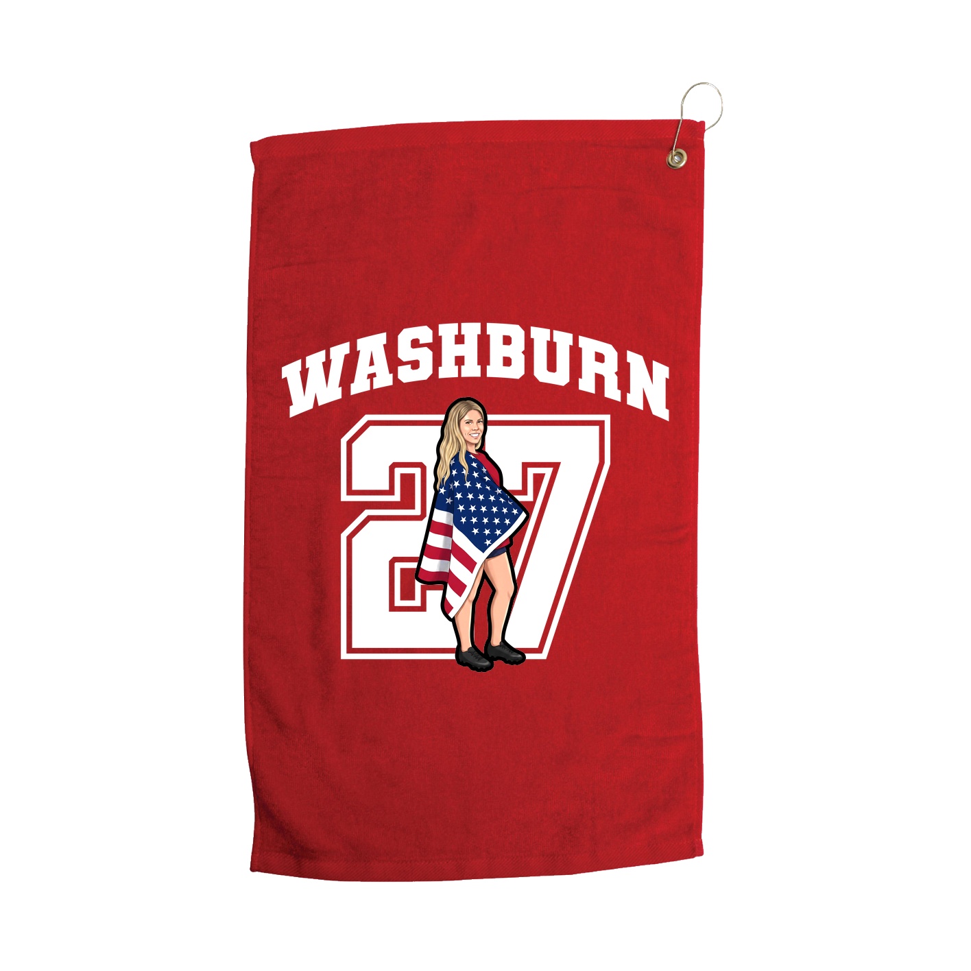 Golf Towel — Number in Red