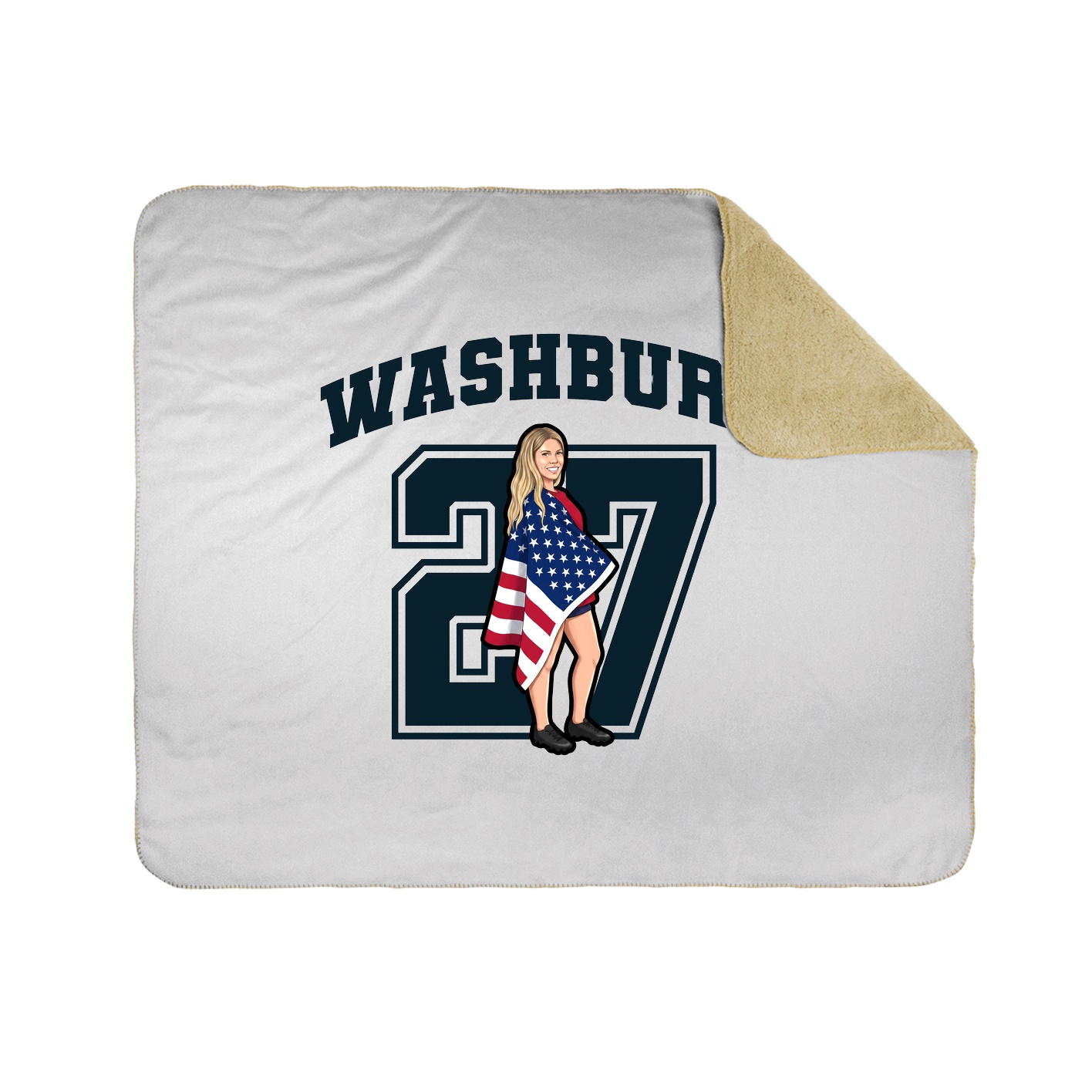 Throw Blanket — Number in White