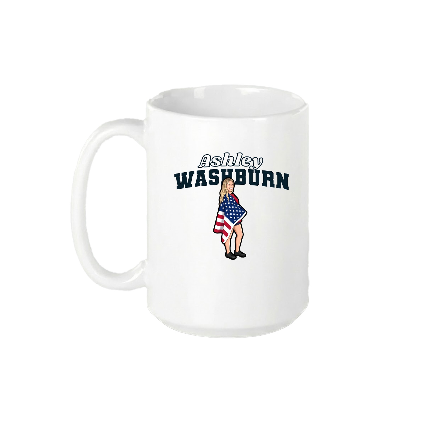 15oz Coffee Mug — Name Arch in White
