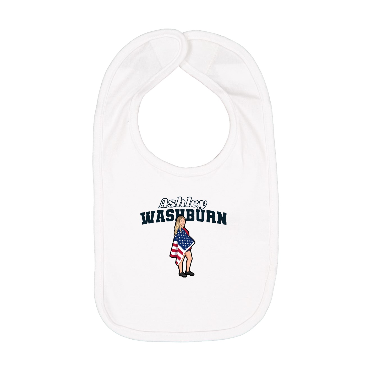 Infant Bib — Name Arch in White