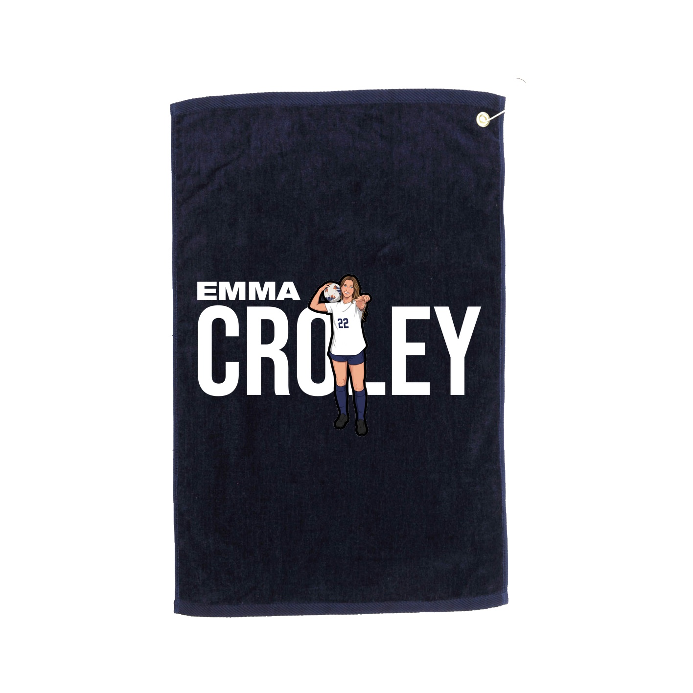 Golf Towel — Player Name in Navy
