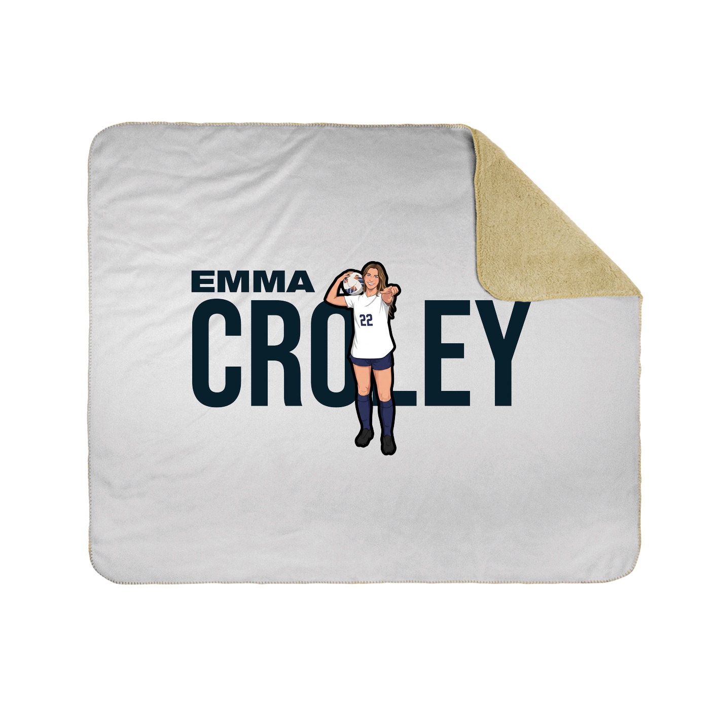 Throw Blanket — Player Name in White