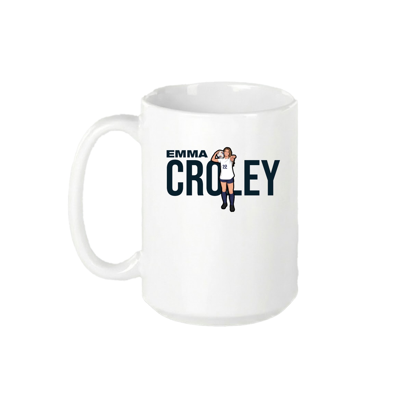 15oz Coffee Mug — Player Name in White