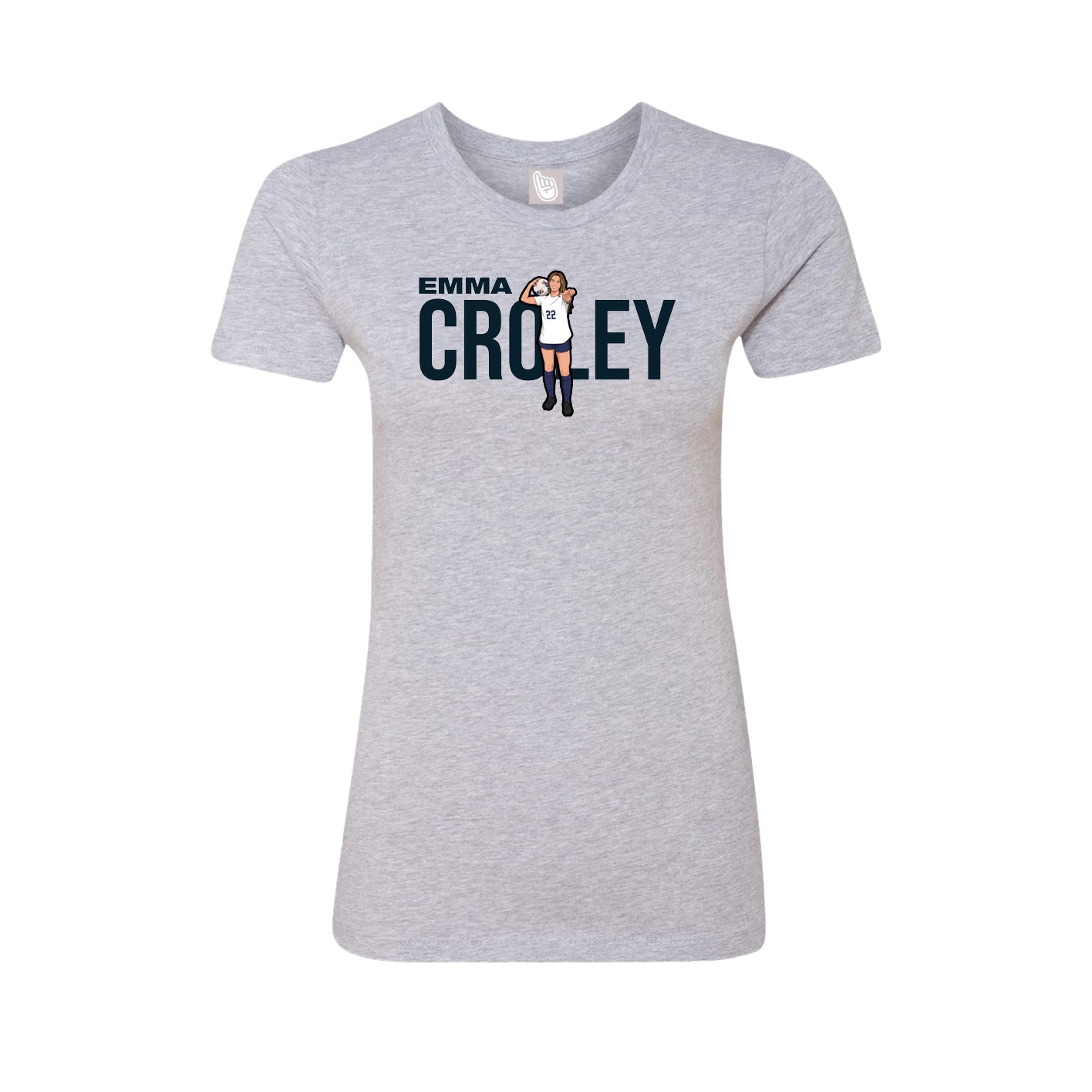 Fitted Women's Tee — Player Name in Grey