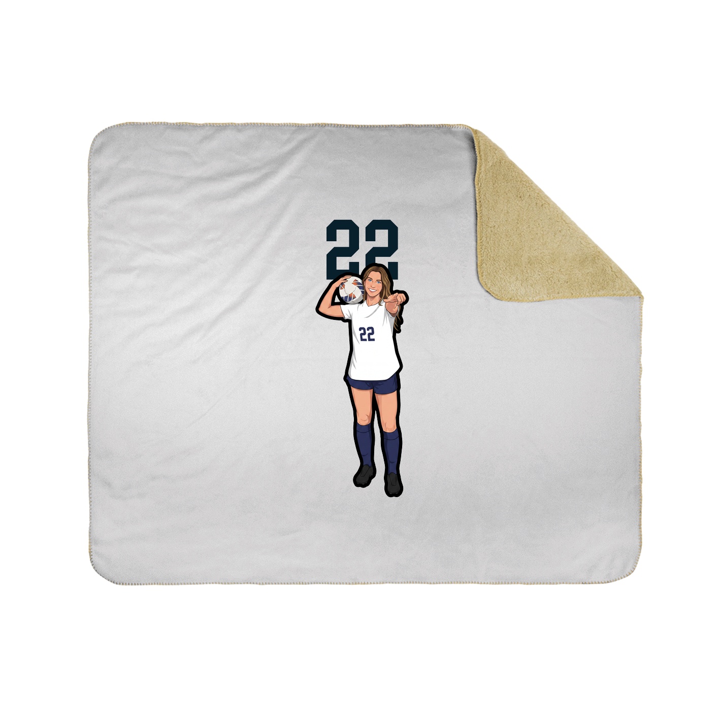 Throw Blanket — Number Top in White