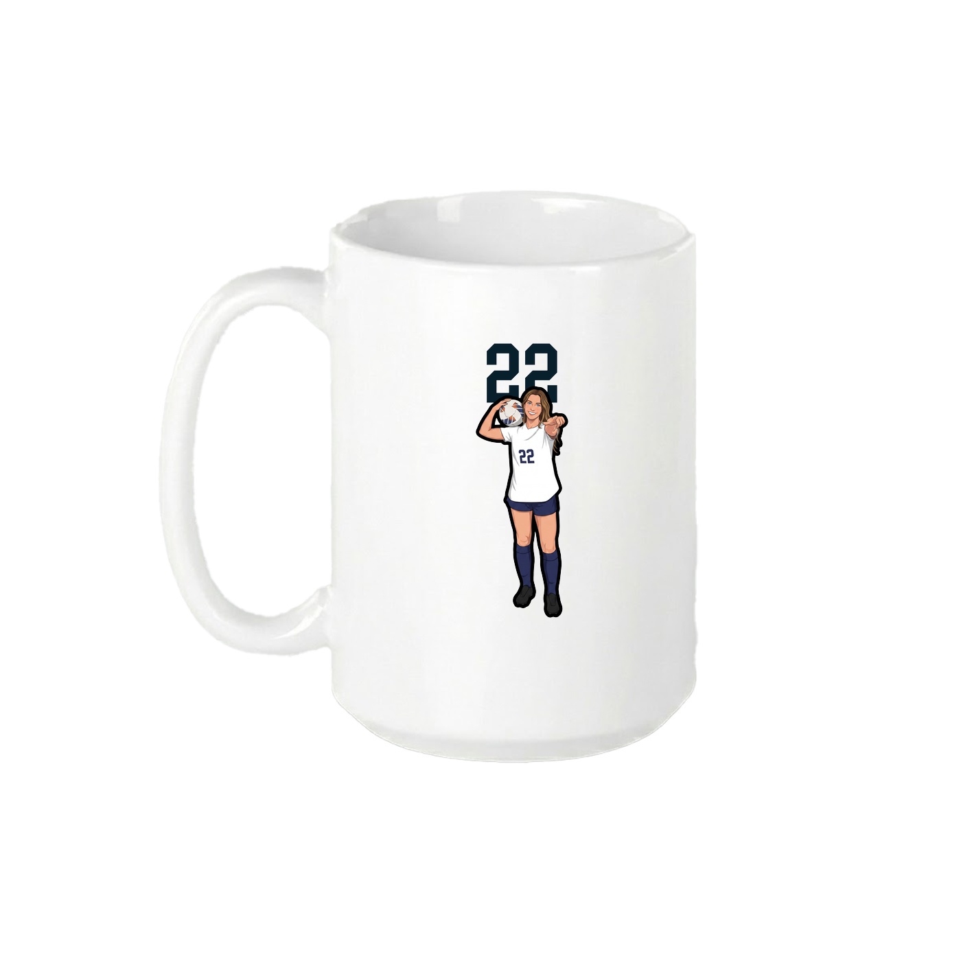 15oz Coffee Mug — Number Top in White