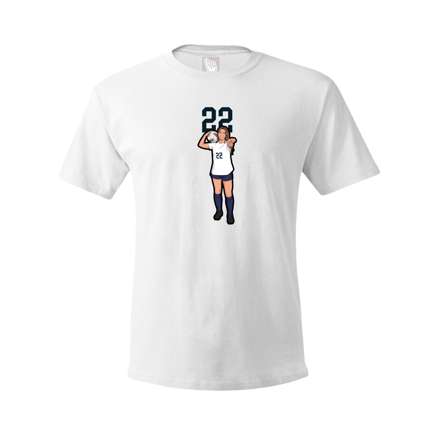 Youth Tee — Number Top in White