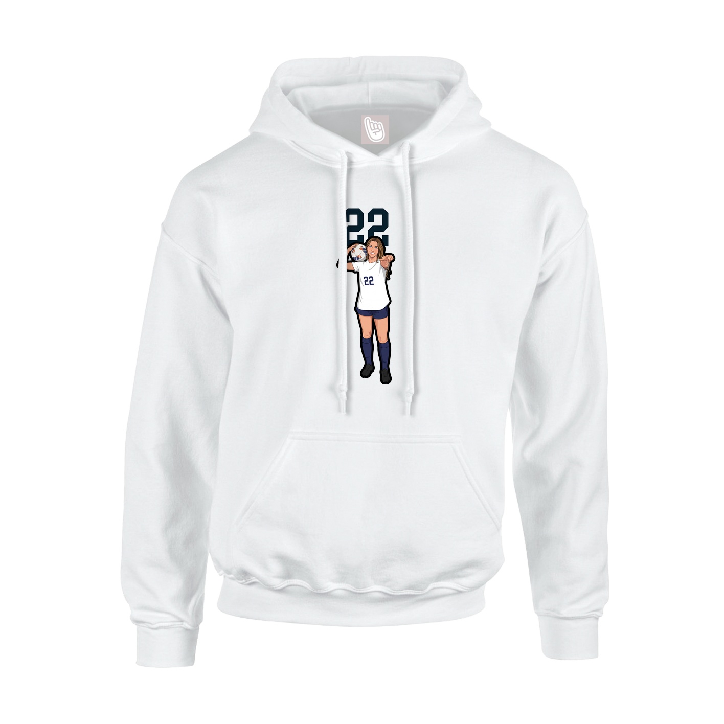 Youth Hoodie — Number Top in White