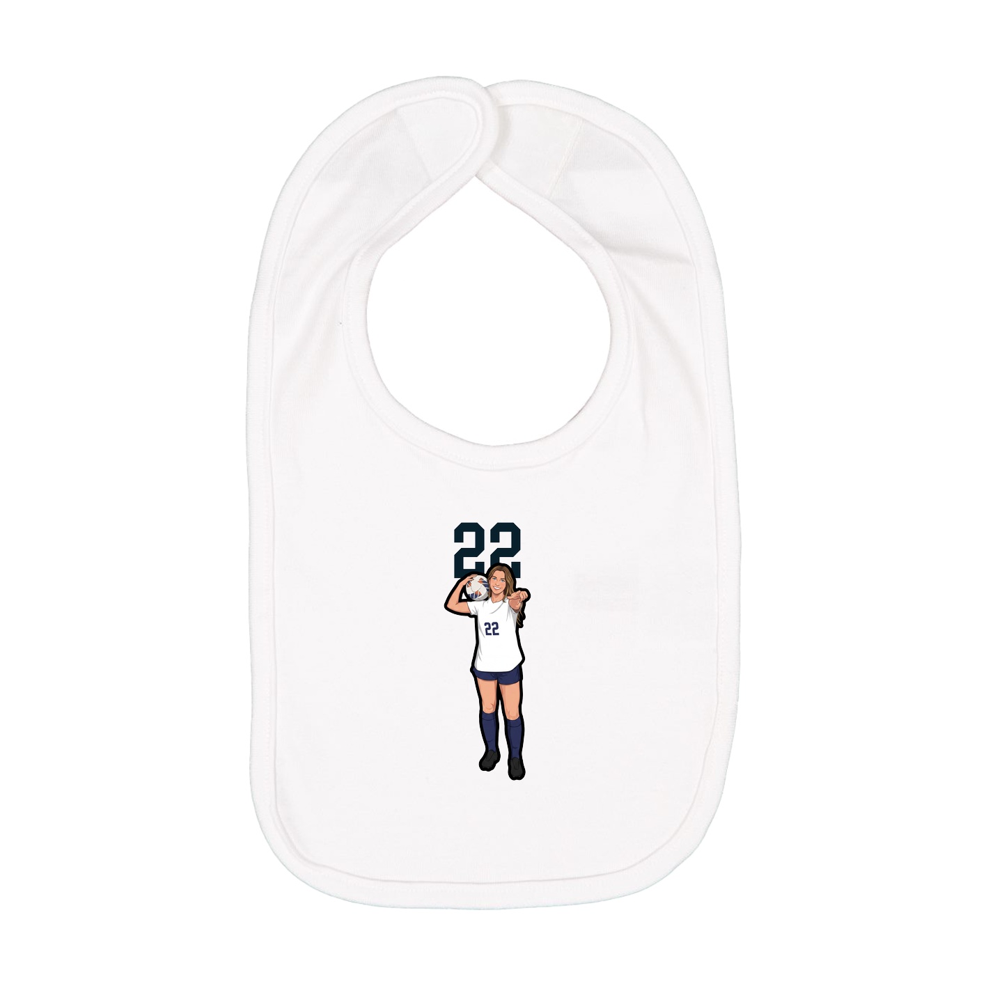 Infant Bib — Number Top in White