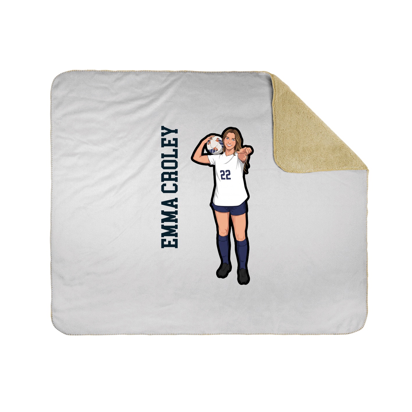 Throw Blanket — Name Vertical in White