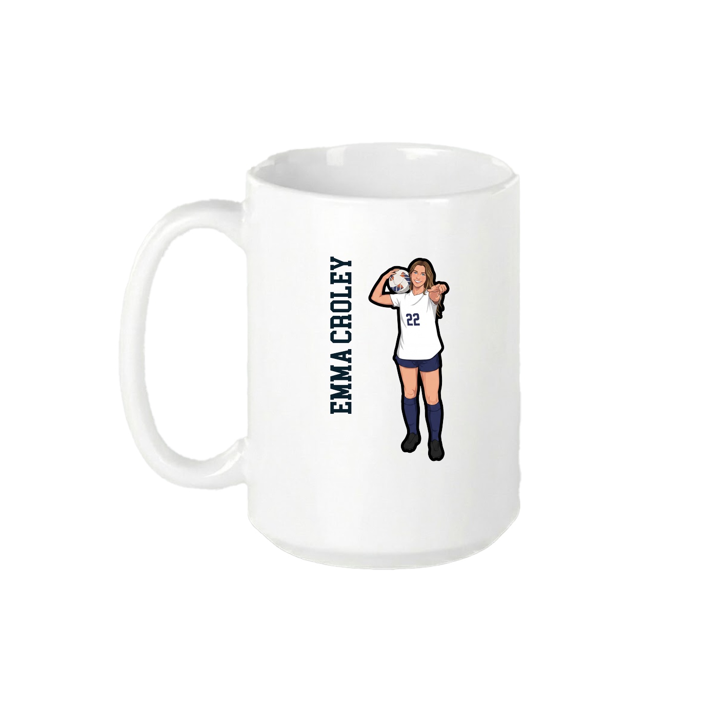 15oz Coffee Mug — Name Vertical in White