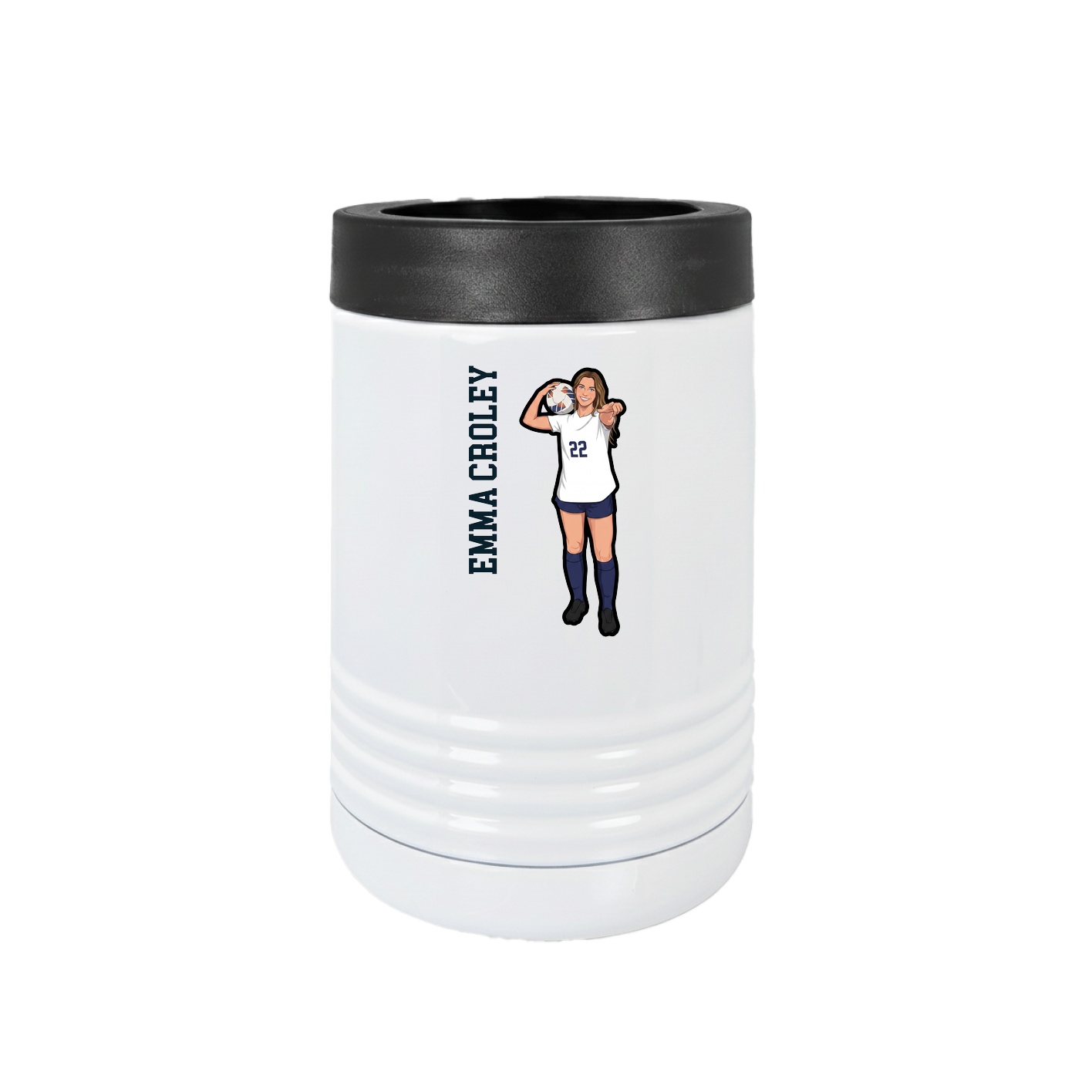 Beverage Holder — Name Vertical in White