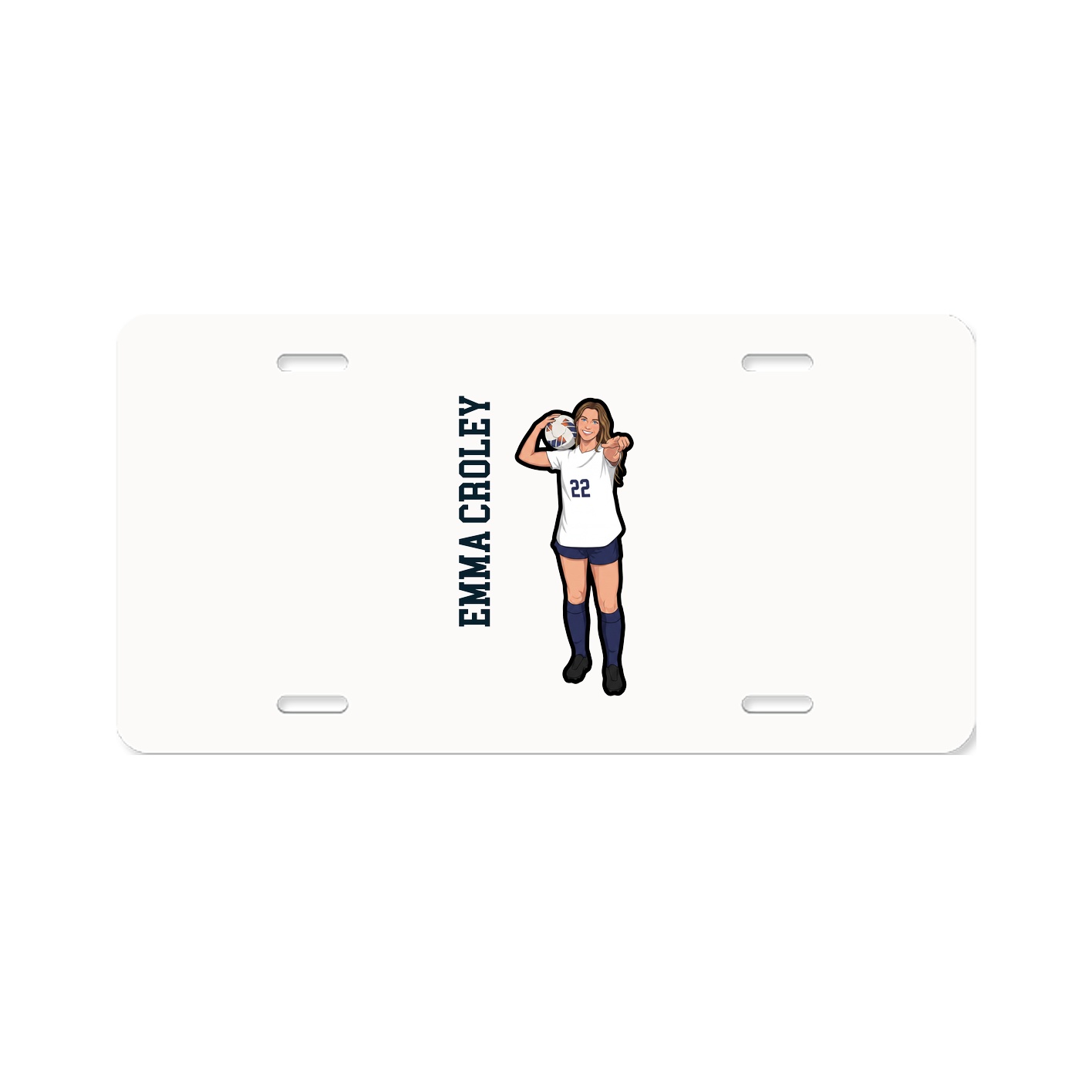 License Plate — Name Vertical in Classic