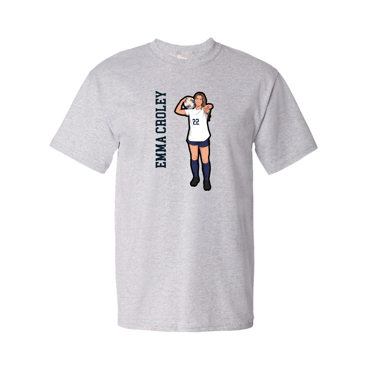 Tee — Name Vertical in Grey