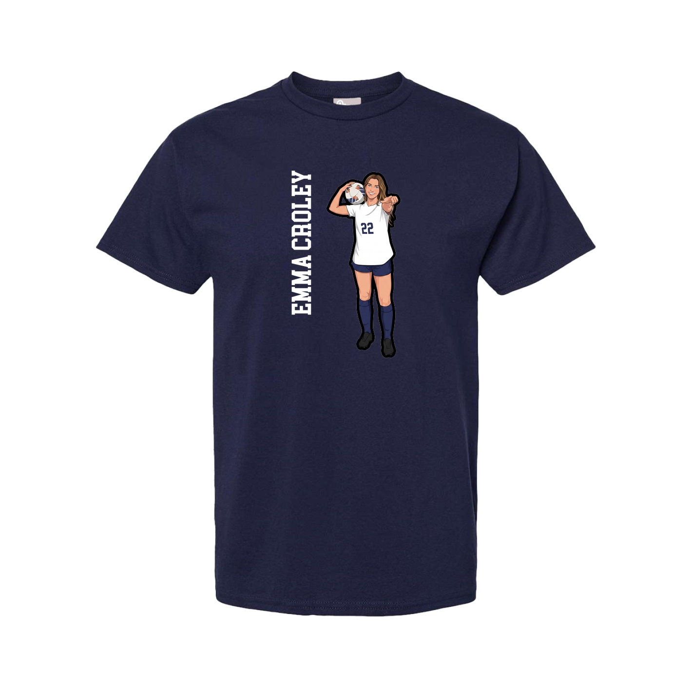 Youth Tee — Name Vertical in Navy