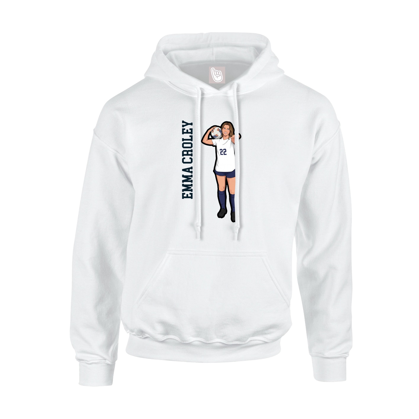 Youth Hoodie — Name Vertical in White