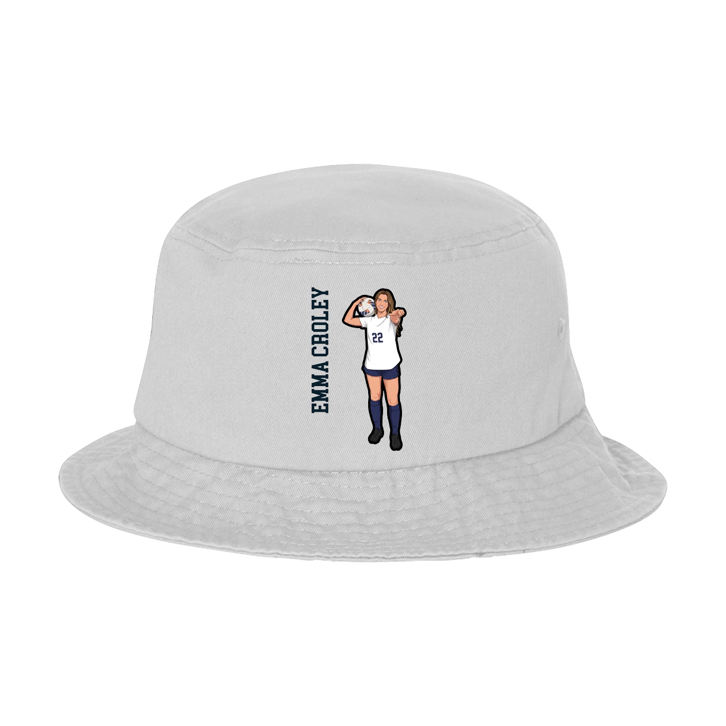 Bucket Cap — Name Vertical in White