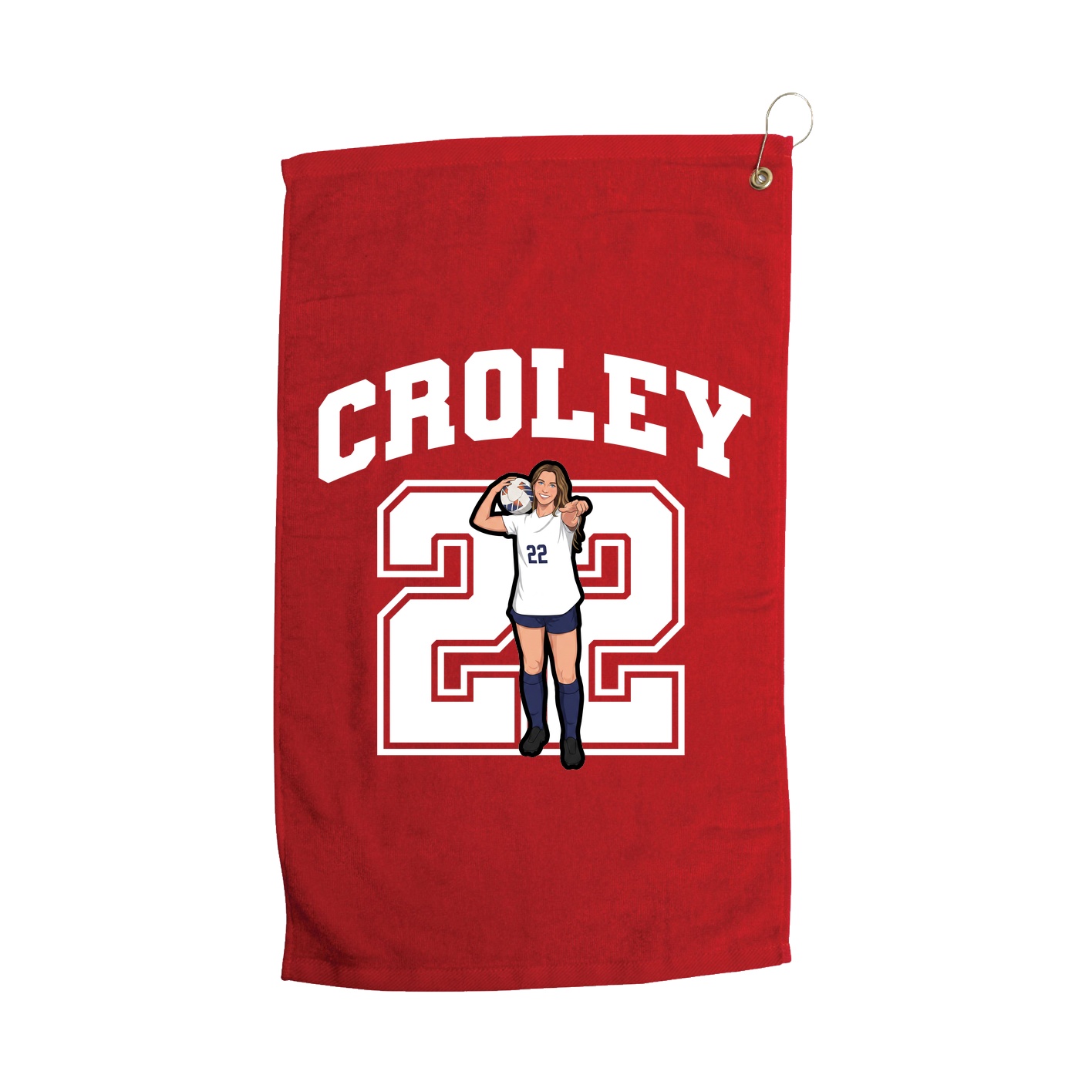 Golf Towel — Number in Red