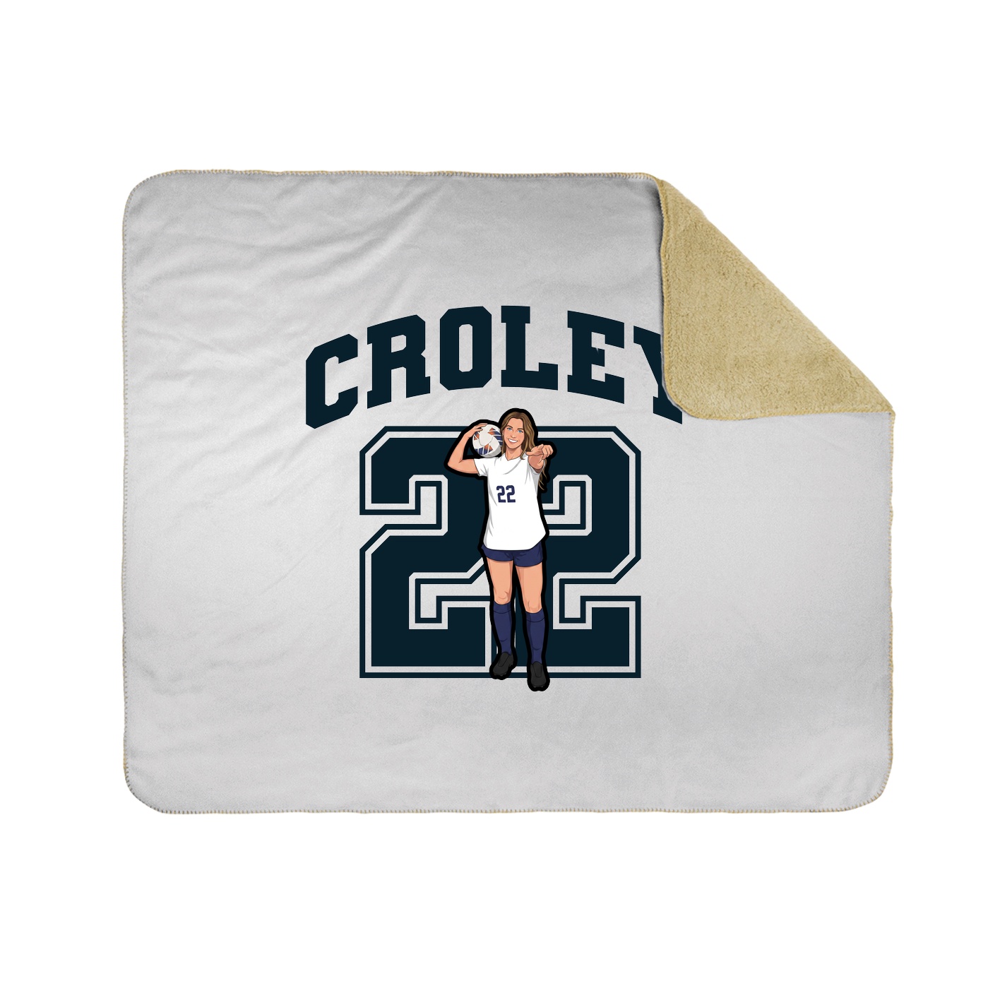 Throw Blanket — Number in White