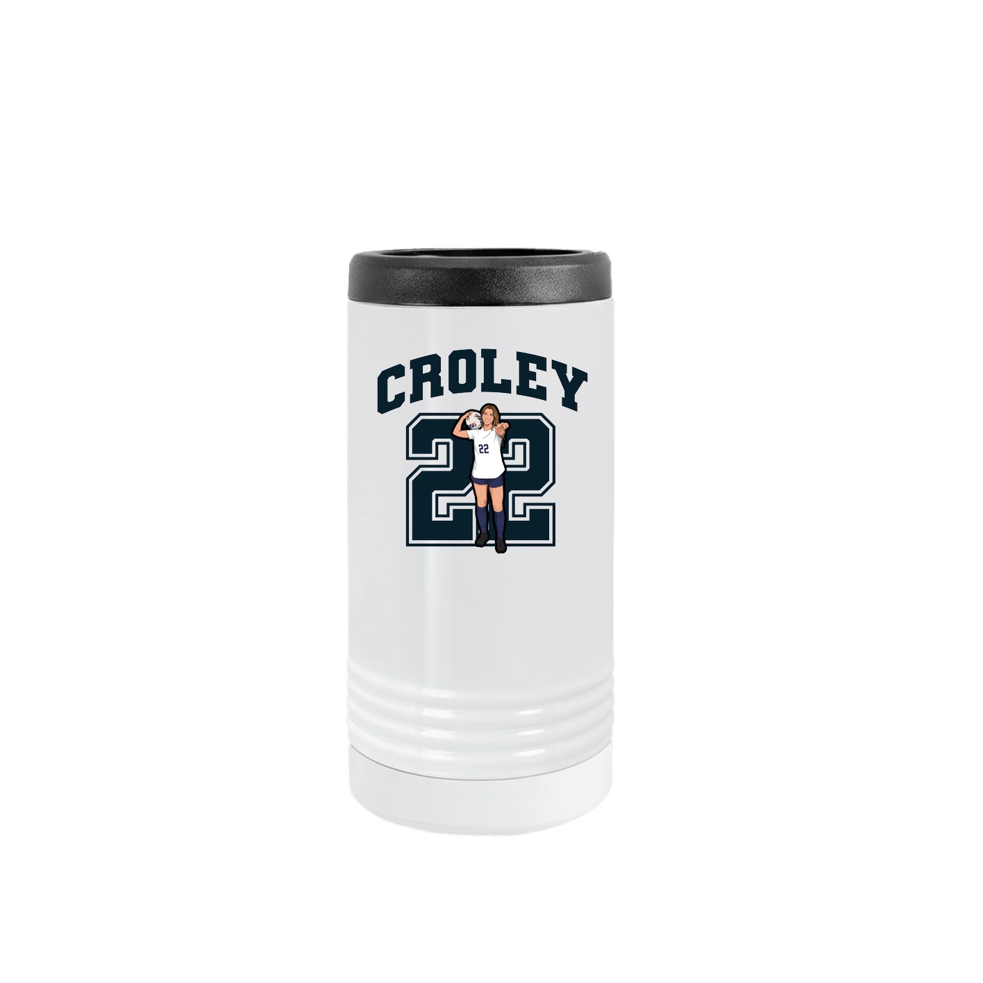 Slim Beverage Holder — Number in White