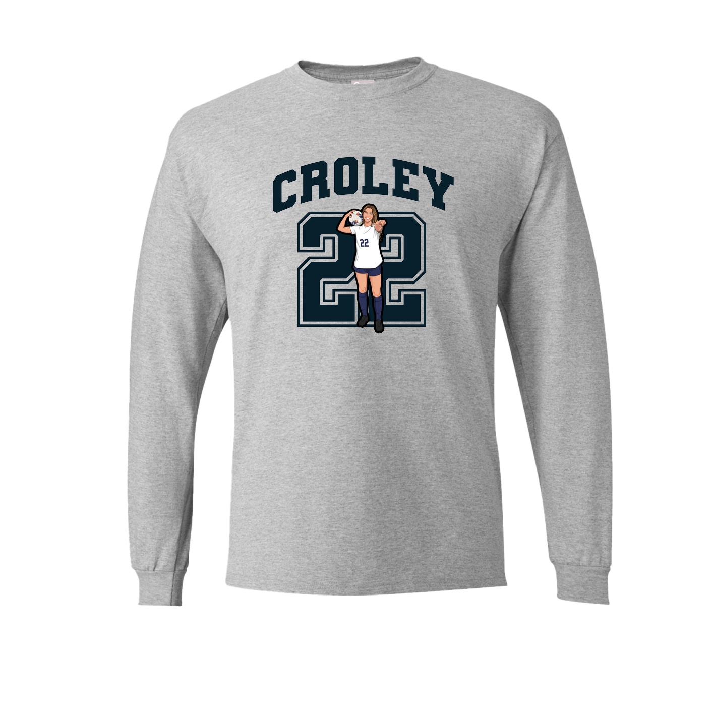 Long Sleeve Tee — Number in Grey