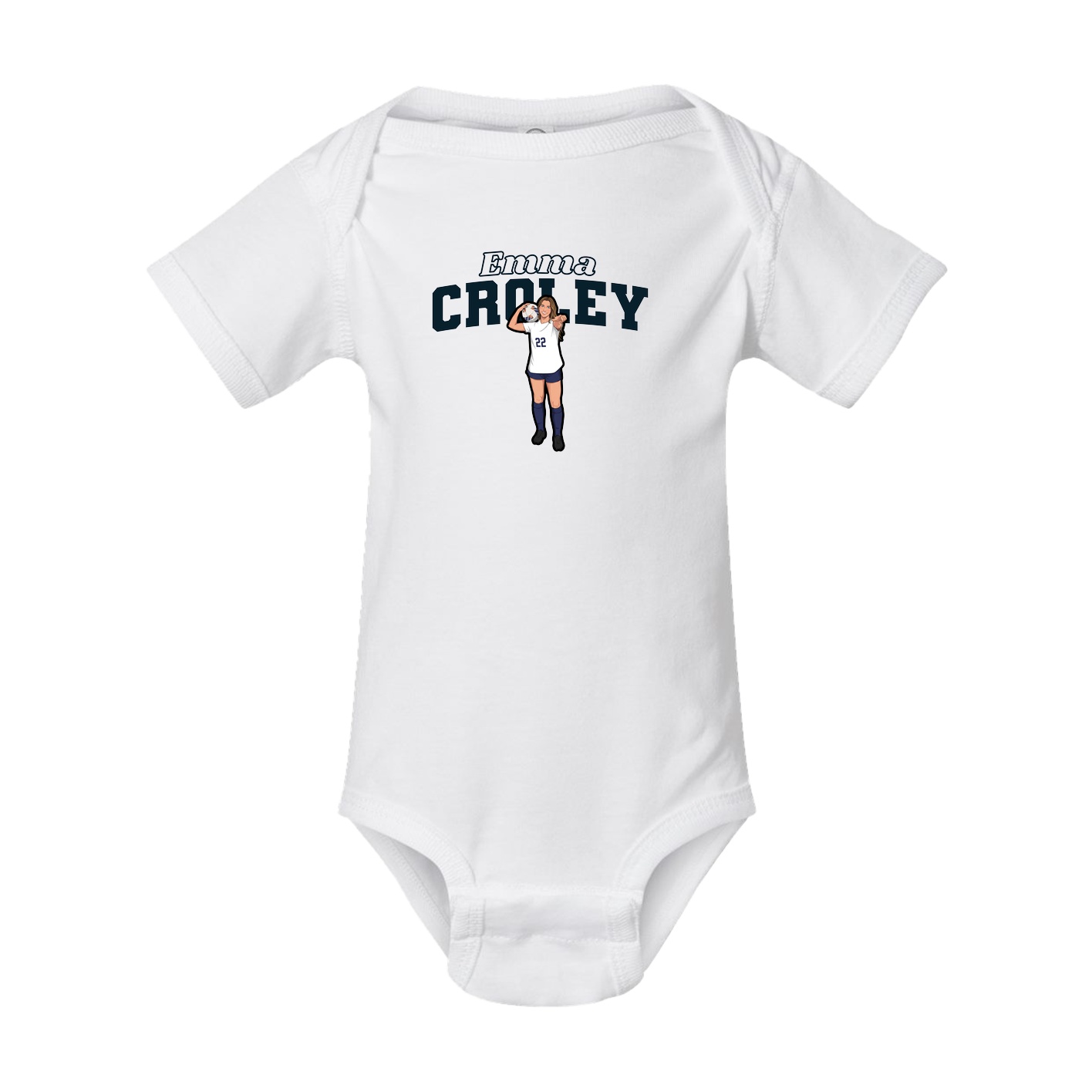 Baby Onesie — Name Arch in White
