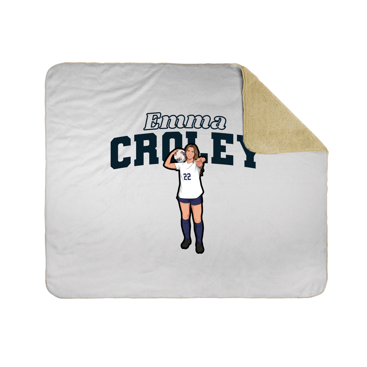 Throw Blanket — Name Arch in White