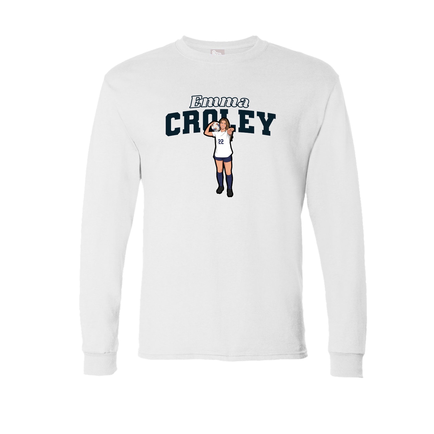 Long Sleeve Tee — Name Arch in White