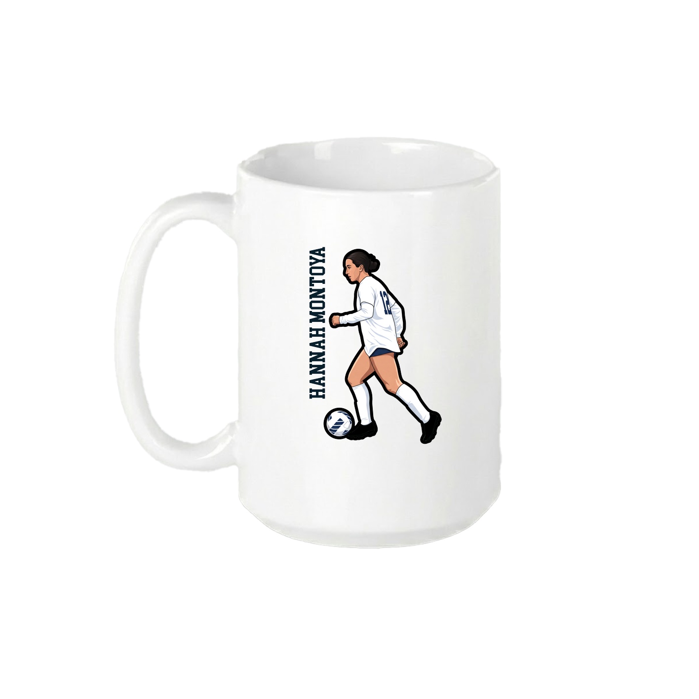 15oz Coffee Mug — Name Vertical in White