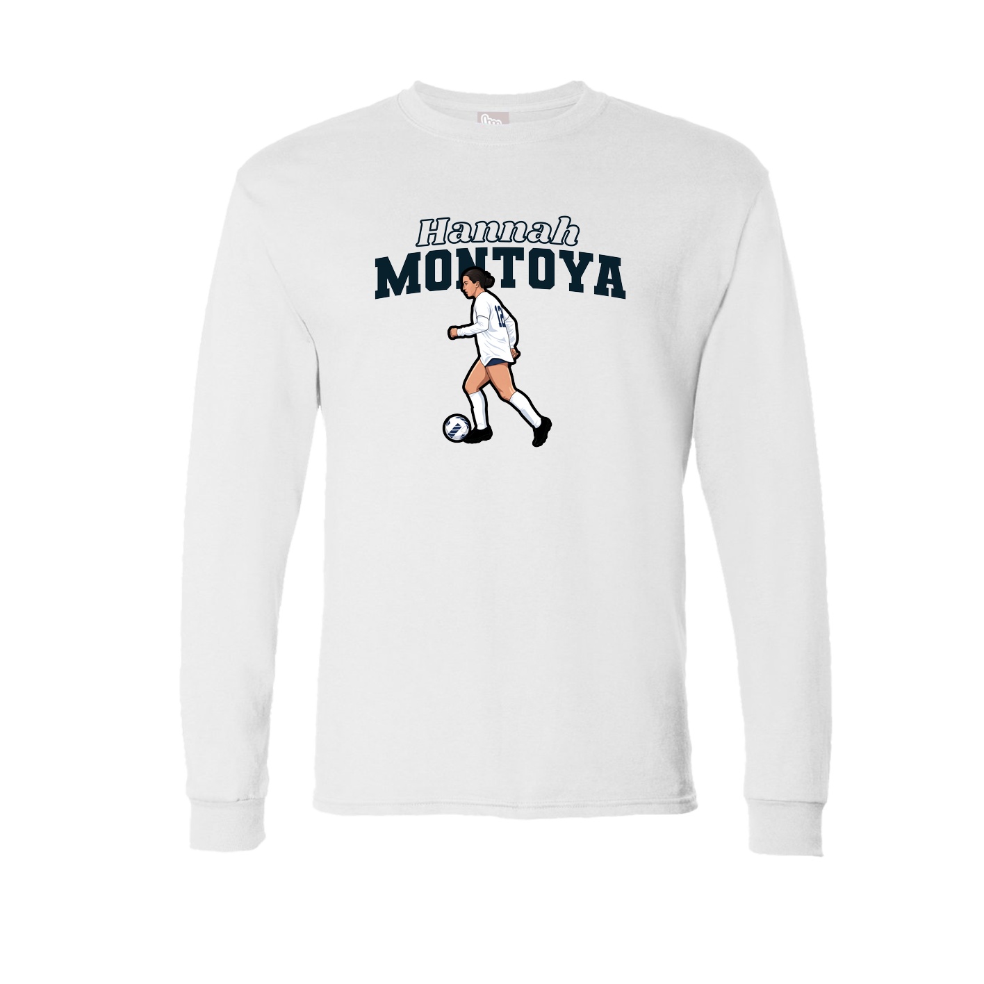 Long Sleeve Tee — Name Arch in White