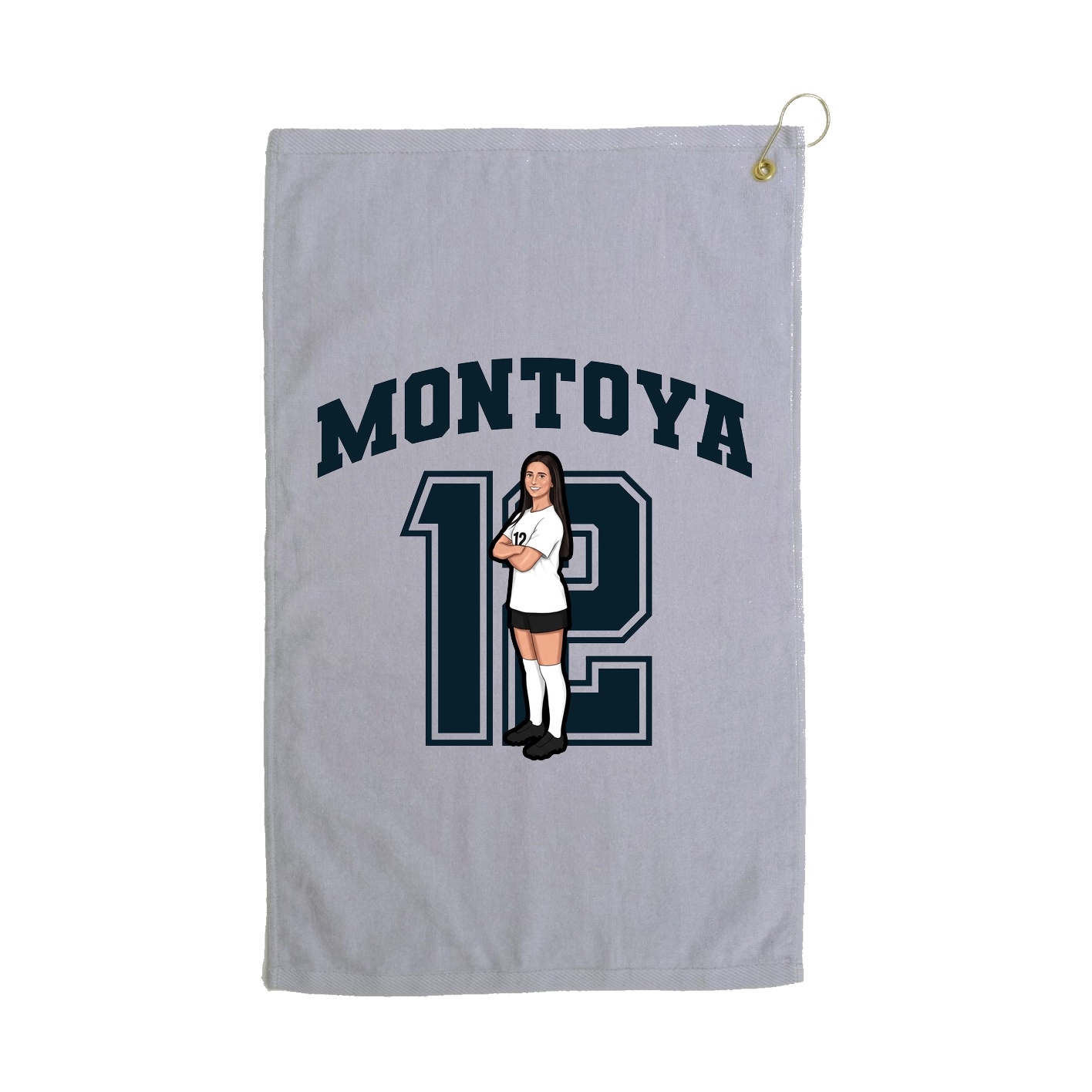 Golf Towel — Number in Grey