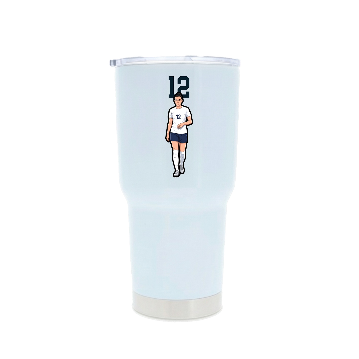 30oz Stainless Steel Tumbler — Number Top in White