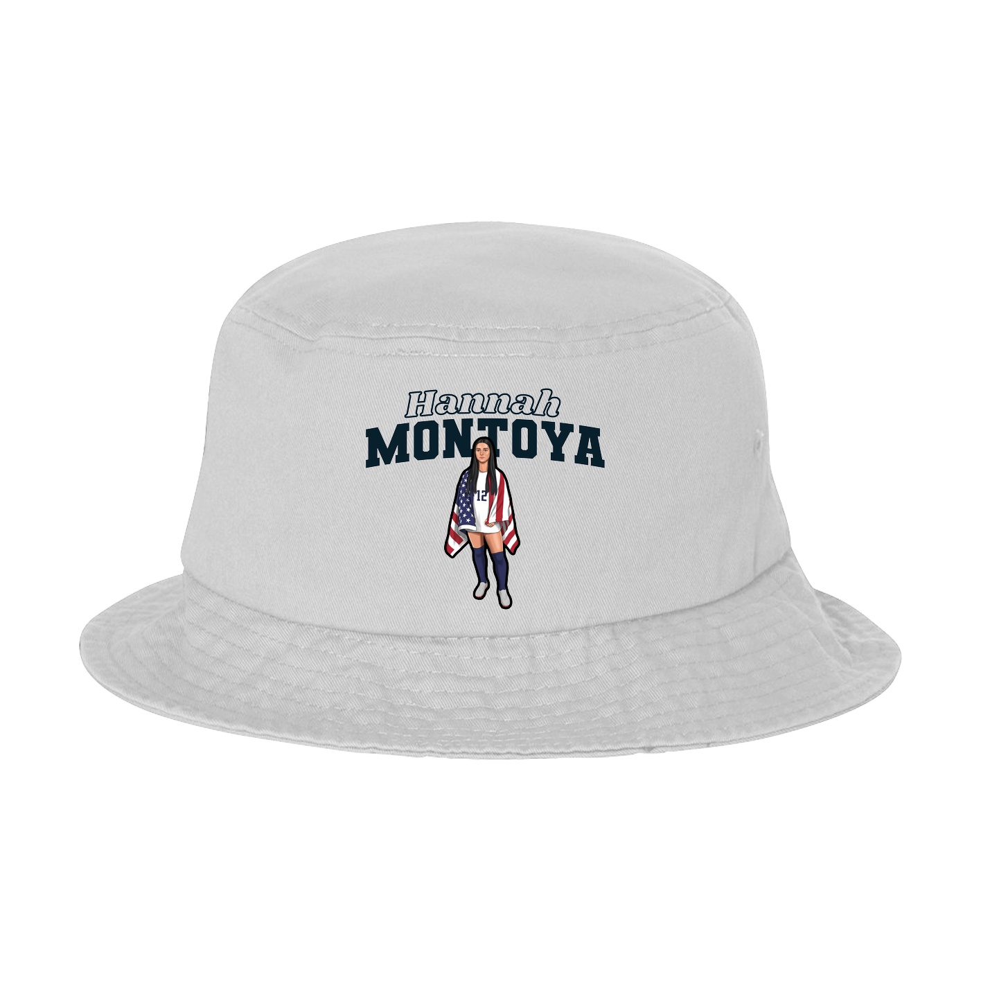 Bucket Cap — Name Arch in White